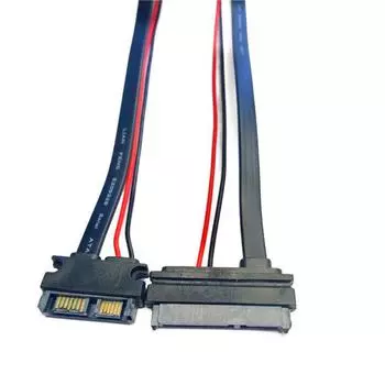 Кабель питания и передачи данных SATA 13-контактный на 7+15-контактный SSD/HDD для слота оптического привода ноутбука sata7+6 male to 7+15 female; 0.3m