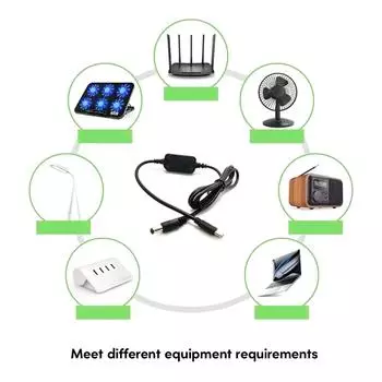 Кабель питания USB TypeC PDto DC5521 5 В 9 В 12 В 15 В 20 В Регулируемый с адаптерами Высокая надежность Меньше отходов ресурсов 1