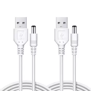 Кабель питания Vogourfify USB 5 В постоянного тока, 2 шт., 1,0 м, кабель-адаптер USB-Maruguchi «папа-папа», удлинитель постоянного тока на кабель питания постоянного тока, кабель постоянного тока 5,5 мм x 2,1