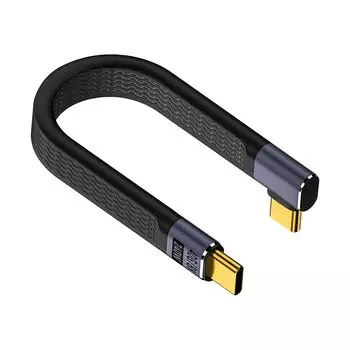 Кабель Poyiccot USB C L-образной формы, короткий, 40 Гбит/с, кабель C-образной формы, L-образный, PD 3.1, быстрая зарядка 240 Вт, кабель-переходник 8K@60 Гц, тип L, тип Thunderbolt