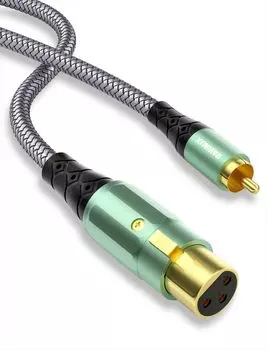 Кабель RAWAUX XLR - RCA, кабель для сабвуфера, позолоченный 24K, стереоаудиокабель XLR Female - RCA Male, адаптер, микрофонный кабель XLR CD