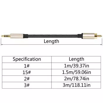 Кабель RCA - 3,5 мм, адаптер Aux - RCA Male - Male Jack, нейлоновый оплетенный аудиокабель RCA для Mi TV 1-го / 2-го поколения 1