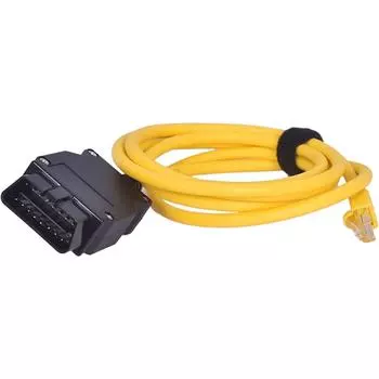Кабель RJ-45, инструменты для подключения, Ethernet-OBD, интерфейсный кабель, кодирование для серии F для BMW 15*12*2cm чёрный/жёлтый