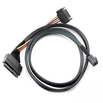 Кабель SFF-8639 68P Straight + PWR к SFF-8643 36P Mini SAS U.2 для твердотельного накопителя 2,5 NVMe