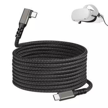 Кабель Sisyphy USB TYPE C, совместимый с PD, быстрая зарядка, совместим с Oculus Quest, 5 м, нейлоновый видеовыход Gen1, скорость передачи данных 5 Гбит/с, совместим с PD, быстрая зарядка