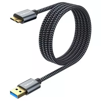 Кабель SUNGUY USB3.0 MicroB 1,5 м тип A папа - Micro тип B папа USB-кабель Внешний HDD/SSD Поддержка жестких дисков/HD-камер и т. д.. Конверсия микро-B
