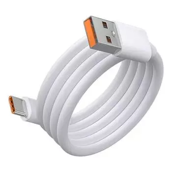 Кабель типа C, 66 Вт, USB-кабель для быстрой зарядки, 6 А, супер зарядка для Samsung Xiaomi Redmi Honor oneplus, зарядное устройство для мобильного телефона, кабель USB C 1m белый