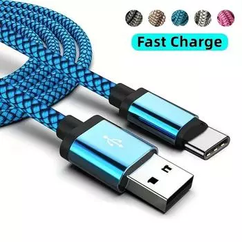Кабель типа C, кабель USB C для зарядки, кабель типа C для Samsung Galaxy A3, A5, A7 2017, A8, A9 2018, S10, S9, S8, A8s, быстрая зарядка 1m