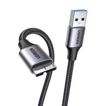 Кабель UGREEN USB3.0 Microb Type A Male to Micro Type B Male USB3.0 Micro Cable Высокопрочная нейлоновая оплетка Совместимость с внешним жестким диском SSD-накопителем Galax