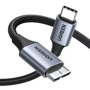 Кабель UGREEN USB C - Micro B, высокоскоростная передача данных USB 10 Гбит/с, внешний жесткий диск, кабель-переходник Micro B, совместимый с внешним жестким диском S5 Note