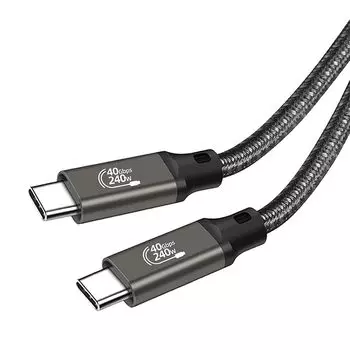 Кабель USB4 2 м Thunderbolt 4, соответствующий Type C LpoieJun [высокоскоростная передача данных 40 Гбит/с/PD240W (48В/5А) быстрая зарядка/видеовыход 8K@60Гц/