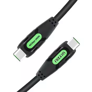 Кабель USB4 UAYXILI 0,8 м с поддержкой Thunderbolt 4 [высокоскоростная передача данных 40 Гбит/с], быстрая зарядка PD 240 Вт 48/5 А, видеовыход 8K при 60 Гц] Thunderbolt