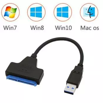 Кабель USB 3.0 SATA 3 Адаптер Sata-USB Поддержка до 5 Гбит/с 2,5-дюймовый внешний жесткий диск SSD HDD 22-контактный кабель Sata III 1PC