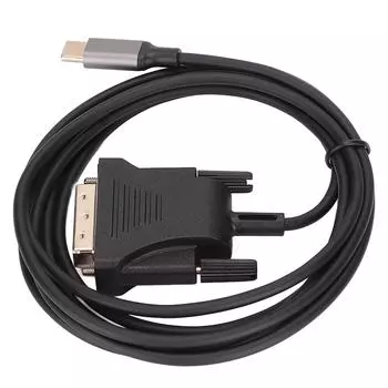 Кабель USB C 3.1 - DVI 190 см74,8 дюйма, прозрачный, стабильный, кабель-адаптер Type C - DVI для MacBook TV