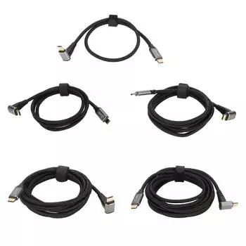 Кабель USB C 90 градусов 4K 60 Гц поддерживает PD100W Type C 3.1 Gen2 Full USB C Fast Charge Cable 50cm/19.7in