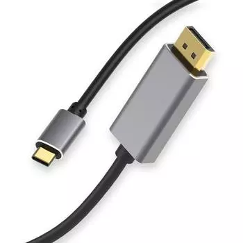 Кабель USB C-DisplayPort 6 футов (4K@60Гц, 2K@144/165Гц), Совместимо с MacBook Pro/Air, iPad Pro/Air, iMac, Surface, Galaxy серый