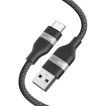 Кабель USB-C и USB-A Anker (Высокопрочный нейлон) USB2.0 iPhone 16 / 15 Galaxy Android Различные поддержка 0.9m