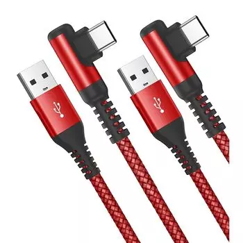 Кабель USB C L-образной формы [3 м/комплект из 2 шт.] Sweguard тип C для быстрой зарядки QuickCharge3.0, совместимый с iPhone 16/iPhone 15, кабель для зарядки iPhone 16 15, iPad