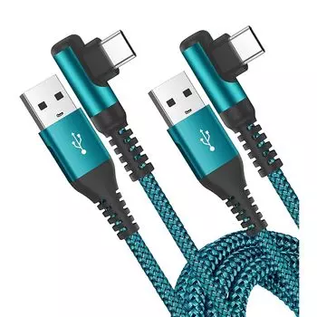 Кабель USB C L-образной формы [3 м/комплект из 2 шт.] Sweguard тип C для быстрой зарядки QuickCharge3.0, совместимый с iPhone 16/iPhone 15, кабель для зарядки iPhone 16 15, iPad