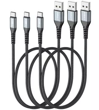 Кабель USB C SUNGUY мощностью 18 Вт для быстрой зарядки типа C, короткий кабель типа C 50 см, нейлоновая оплетка для передачи данных, высокая прочность, совместимость с iPhone16 S24 Air
