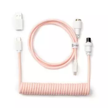 []Кабель USB Keychron Coiled AviatorКабель USB aviator (прямой, светло-розовый)
