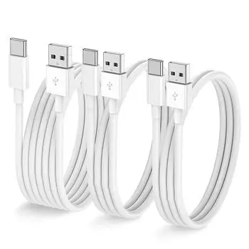 Кабель USB типа C (набор из 3 штук, 1м) Suptopwxm USB-A и кабель [совместимый с быстрой зарядкой 2,4 А/скорость 480 Мбит/с] кабель для зарядки USB типа C для смартфонов,