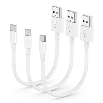 Кабель USB типа C (набор из 3 шт., 0,3м) Suptopwxm USB-A и кабель [совместимый с быстрой зарядкой 2,4 А/скорость 480 Мбит/с] кабель для зарядки USB типа C для смартфонов,