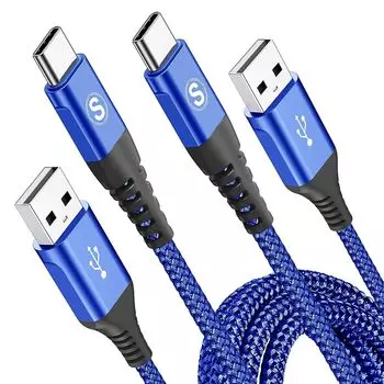 Кабель USB Type C [1 м/комплект из 2 шт.] Кабель Sweguard USB-C и USB-A 3,0 А [совместимый с быстрой зарядкой QC3.0] кабель для зарядки iPhone 16/iPhone 15 Pro MAX типа C,