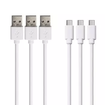 Кабель USB Type C 2 м [3 шт., Белый] LpoieJun Type C (USB-A-C) Кабель Прочный ПВХ-материал Сверхбыстрая зарядка с выходом 2 А Совместимость с USB2.0