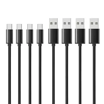 Кабель USB Type C 2 м [3 шт., черный]LpoieJun Type C (USB-A-C) Кабель Прочный ПВХ-материал Сверхбыстрая зарядка с выходом 2 А Совместимость с USB2.0