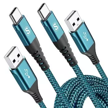 Кабель USB Type C [2 м/комплект из 2 шт.] Кабель Sweguard USB-C и USB-A 3,0 А [совместимый с быстрой зарядкой QC3.0] кабель для зарядки iPhone 16/iPhone 15 Pro MAX типа C,