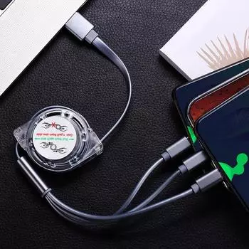Кабель USB Type-C для Samsung 3 в 1, выдвижные кабели USB для зарядки iPhone X XS, Huawei, кабель для нескольких зарядных устройств Option A