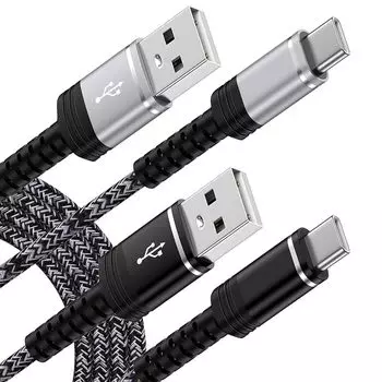 Кабель USB Type C для зарядки iPhone16, кабель типа C [комплект из 2 0,91 м] USB-кабель 3,1 А для быстрой зарядки, совместимый с USB-C QC3.0 iPhone 16, для высокоскоростной зарядки