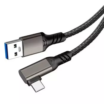 Кабель USB Type C L-образной формы 5 м [YITONGXXSUN] USB3.1 Gen2 10 Гбит/с Передача данных [Нейлоновый трикотаж] быстрая зарядка типа C USB-A на USB-C Высокая прочность