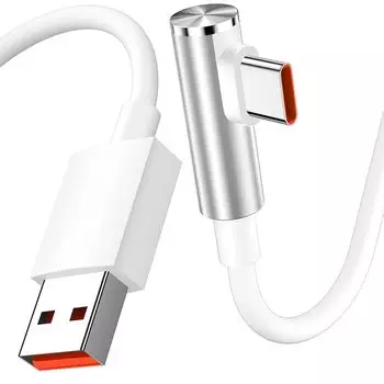 Кабель USB Type-C мощностью 120 Вт, 1 м, Г-образный, 6 А, для быстрой зарядки Xiaomi, совместимый с Xiaomi 12T 13T pro 14 ultra/Redmi Note 12 13Pro+/POCO f6 pro/F5