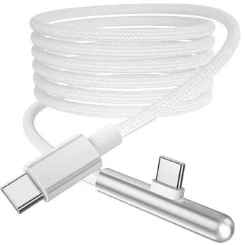 Кабель USB Type-C мощностью 240 Вт, 2 м, Г-образный, тип C, совместимый с iPhone 15, 16 Pro Max Plus/iPad/iPad Pro/Air/mini 6 10-го поколения/Samsung Galaxy S23 S24