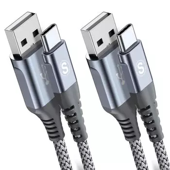 Кабель USB Type C от Sweguard USB C, совместимый с кабелем быстрой зарядки Type C для iPad 15 Pro и Samsung Galaxy, совместимый с моделями [2M/Set 2] USB-C и