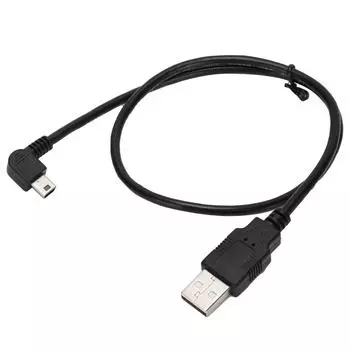 Кабель USBA - Mini USBB папа-папа с левосторонним угловым разъемом, шнур питания для зарядки ПК