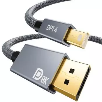 Кабель YOJOCK Mini Displayport - Displayport, двунаправленный кабель Mini DP-DP 8K 60 Гц, HDR, NVIDIA G-SYNC, AMD FreeSync, совместимость с 3D (Mini DisplayPort