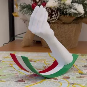 Качающаяся итальянская фигурка с жестами рук, 3D-печатная качающаяся статуэтка, скульптура, качели, настольная игрушка, украшение для домашнего офиса, орнамент белый