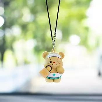 Качающийся автомобильный орнамент медведь авто подвесное украшение украшение для салона автомобиля милые автомобильные аксессуары для мужчин женщин автомобиль грузовик кулон коричневый
