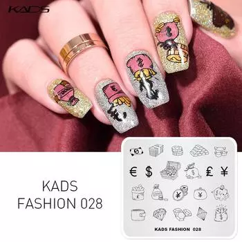KADS шаблоны для ногтей мода 028 Wish Fortune дизайн изображения шаблон шаблоны для штампов для ногтей пластина для штамповки трафареты для дизайна ногтей