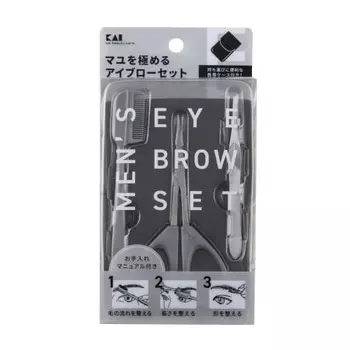 Kai Groom! Eyebrow Scissors Set Eyebrow Makeup Tweezers Comb KQ1825