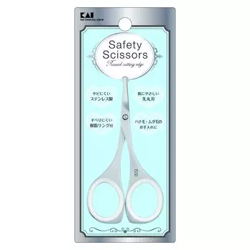 Kai KAI Safety Round with Resin Nose Hair Unwanted Made in Japan KQ3114 Scissors, Tip, Ring, Scissors, Hair,