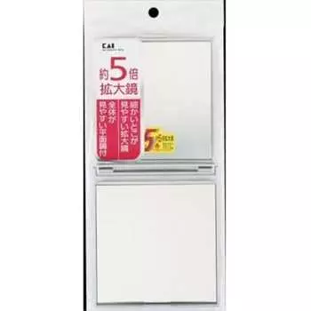 Kai KX0755 Compact Mirror with 5x Magnifying Glass, Hand Mirror, Hand Mirror, Silver