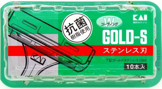 Kai Razor Stainless steel blade gold stainless steel 10 pieces T-shaped (x 1)