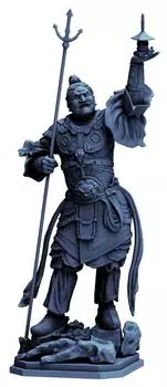 Kaiyodo Art Pla ART PLA Статуя Четырех Небесных Королей Tamonten Высота 160 мм Неокрашенная Несобранная Пластиковая Модель Набор AP009 приблизительно. Немасштабируемый