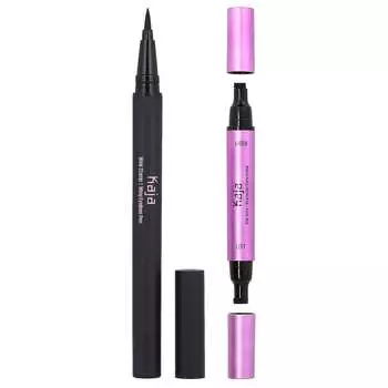 Kaja, WinkStamp, подводка для глаз Wing Eyeliner Pen and Stamp Original, чернила черные, 2 шт.