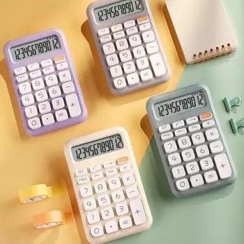 Калькулятор Большой экран, 12-значный дисплей, легко читаемый, прочный настольный калькулятор для офиса, школы, дома серый