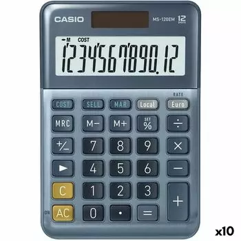 Калькулятор Casio MS-100EM Синий (10 единиц)